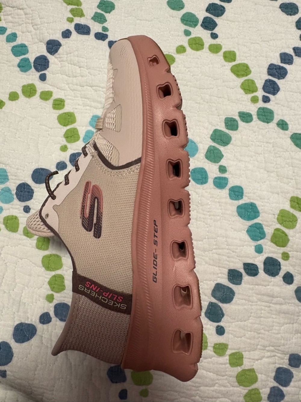 Skechers Glide-Step Slip-On in Rose Taupe and Blush